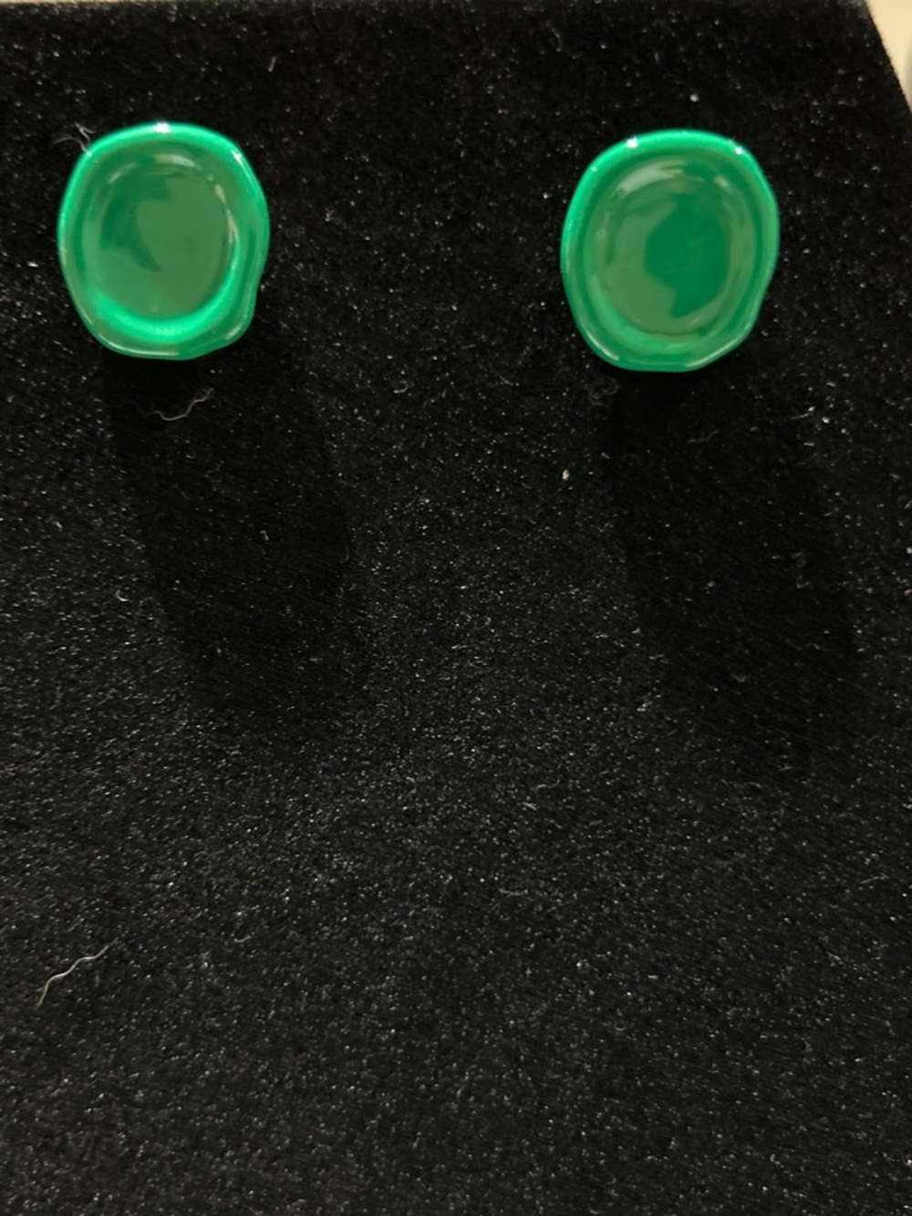 Green Resin Stud Earrings - Women Jewelry
